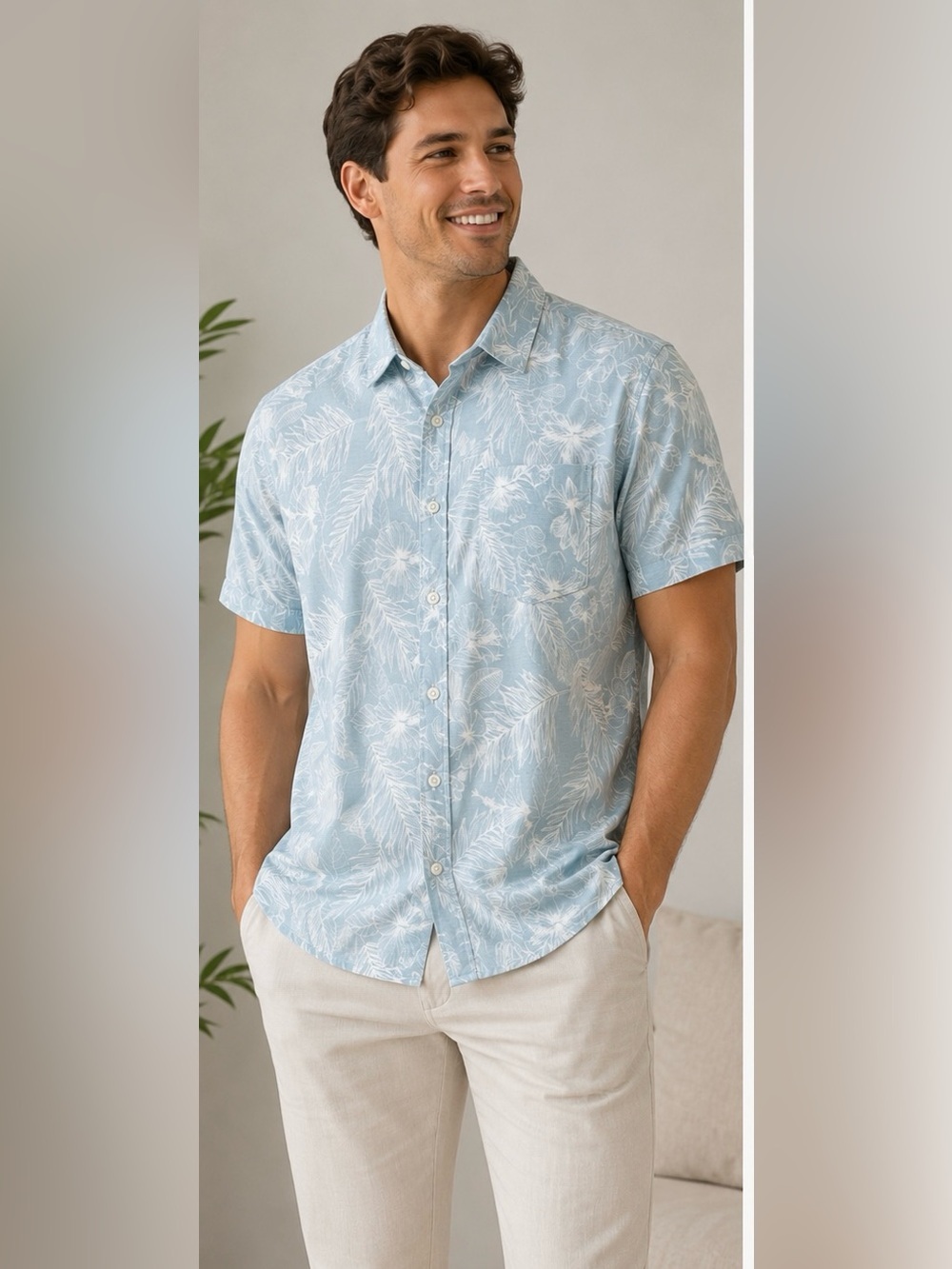 🌴 Steel & Jelly British Design Men’s Short Sleeve Button Up Shirt 🌴